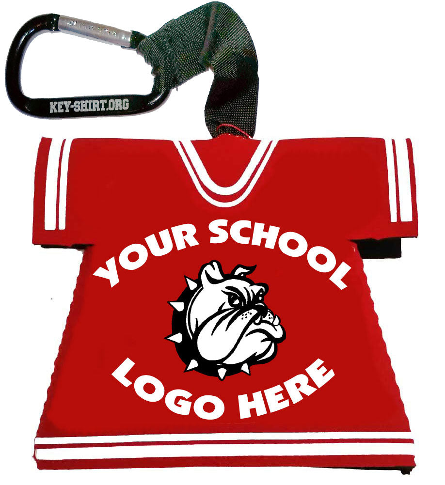 Customized Key-shirt Mask holder with a carabiner to attach to backpack